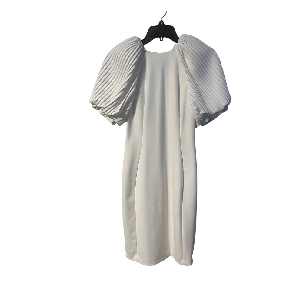 Calvin Klein White Puff Sleeve Sheath Dress Cocktail Party Women's Size 2 - Picture 2 of 6